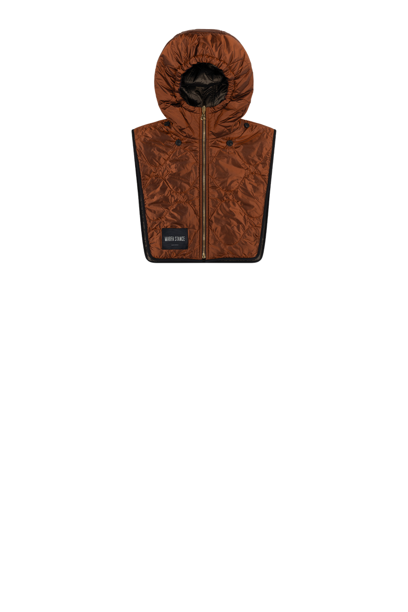 Quilted Zip Hood - Bordeaux / Amber - Layer 4