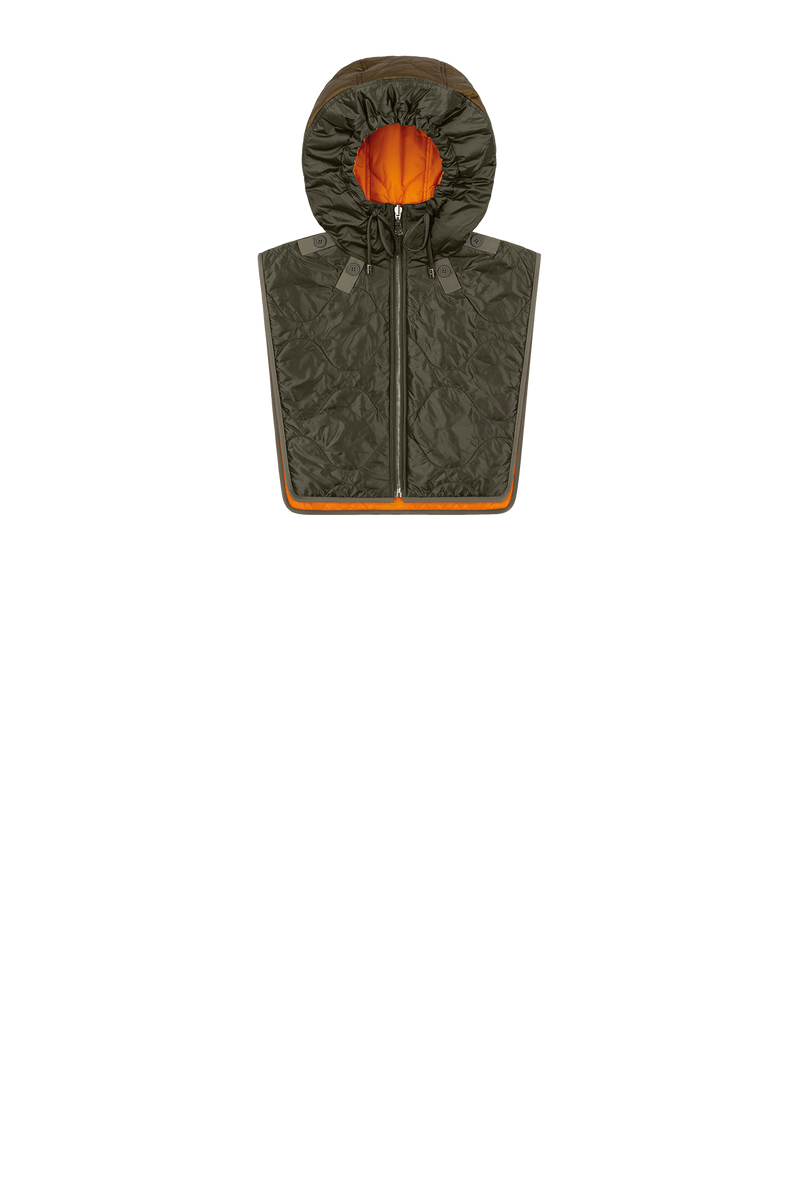Quilted Zip Hood - Dark Olive / Patrol Orange - Layer 4