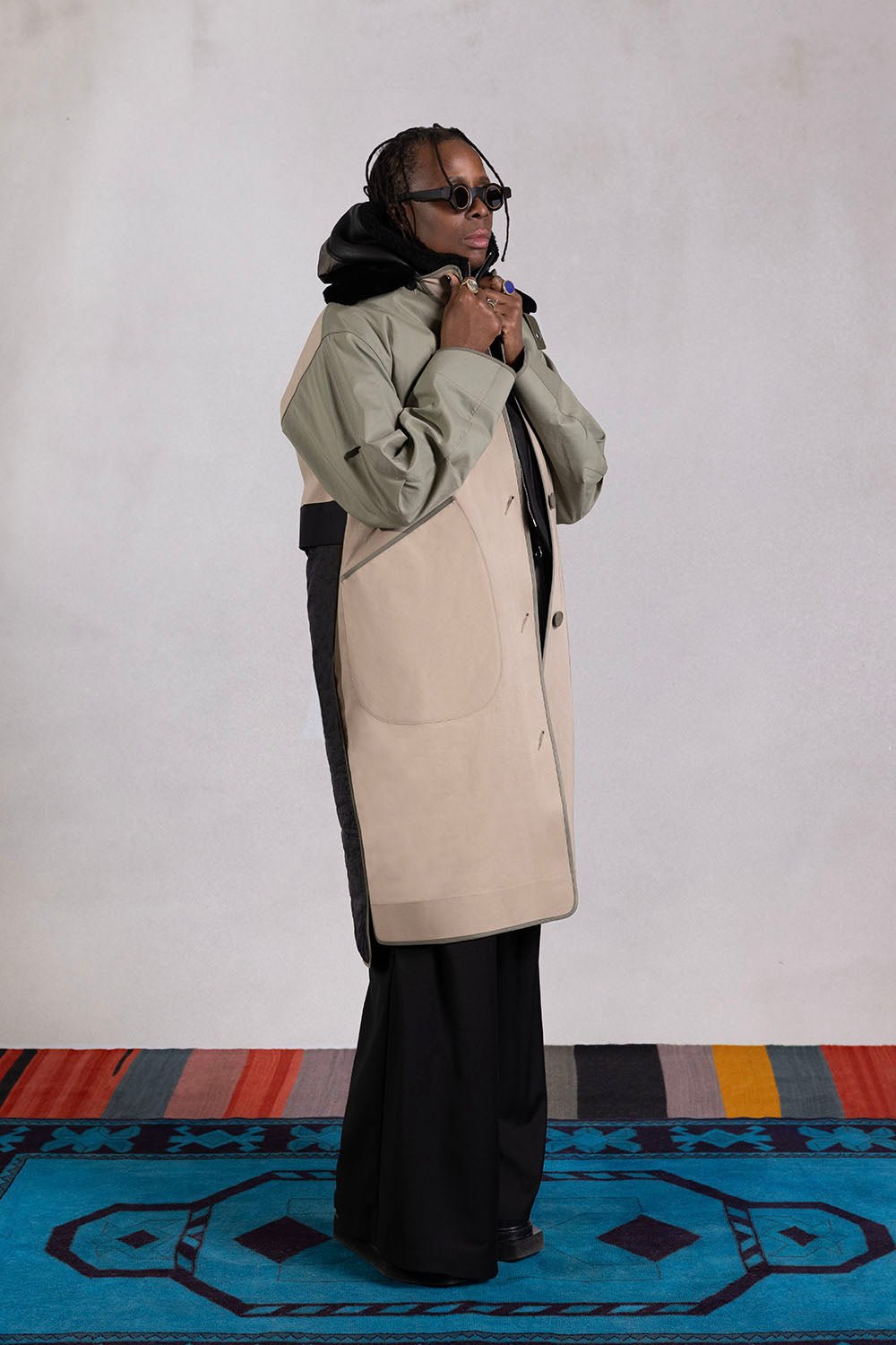 Weatherproof Bonded Raincoat x Mickalene Thomas - Navy / Sage