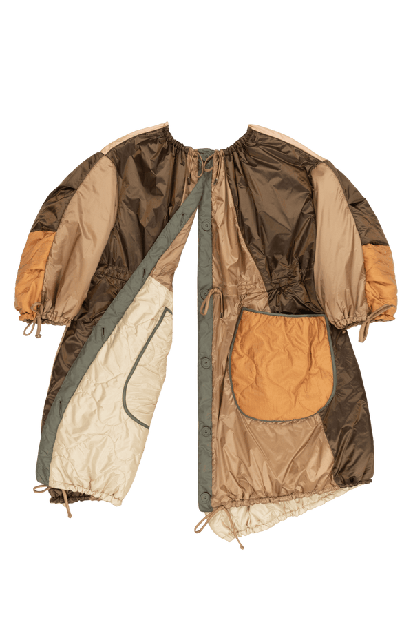 Parachute Patchwork Parka - Bronze / Mocha Brown - Layer 6