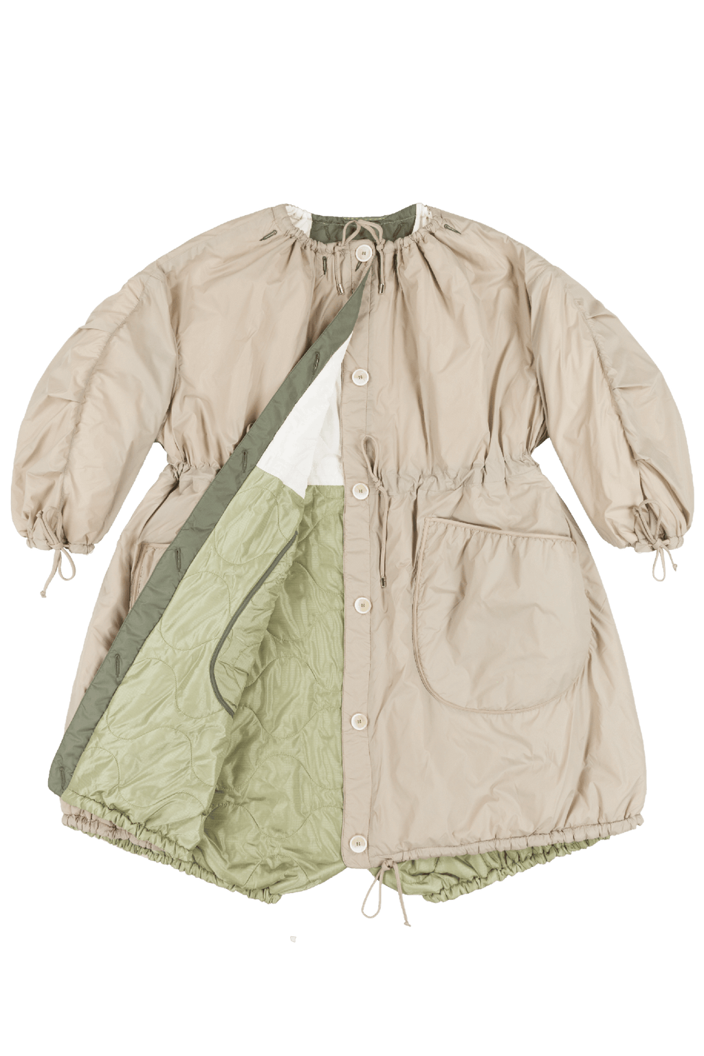 Parachute Quilted Parka - White / Stone - Layer 1