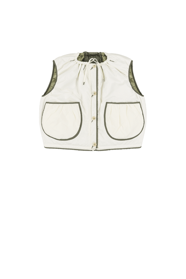 Parachute Quilted Vest - Pale Sage / White - Layer 2