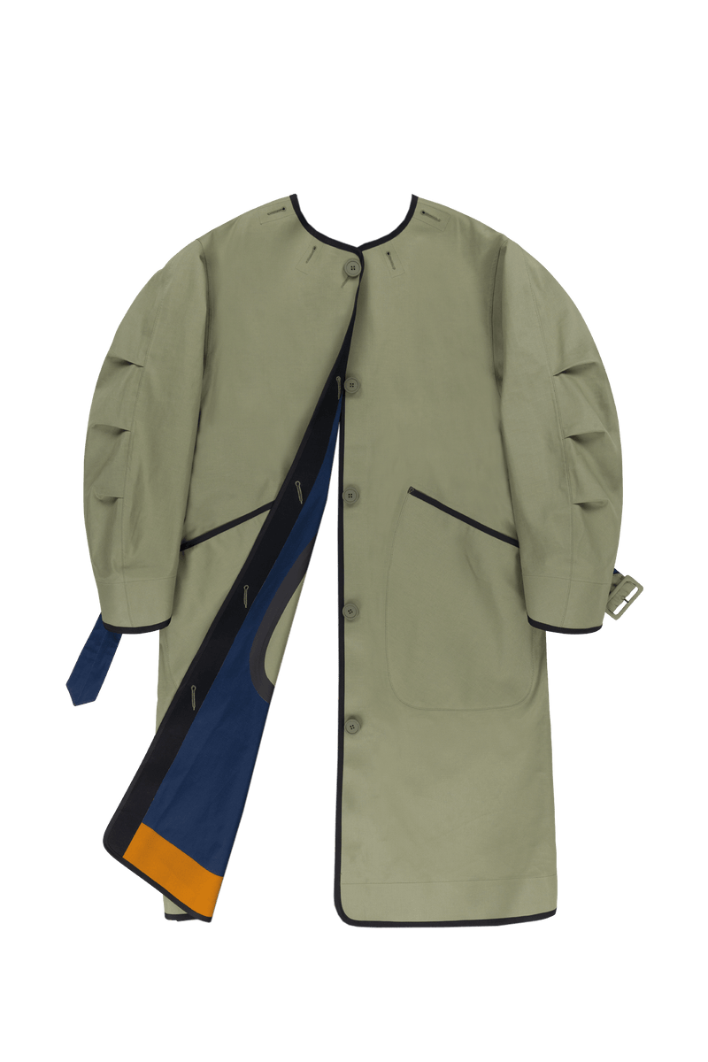 Weatherproof Bonded Raincoat - Bright Navy / Sage - Layer 6