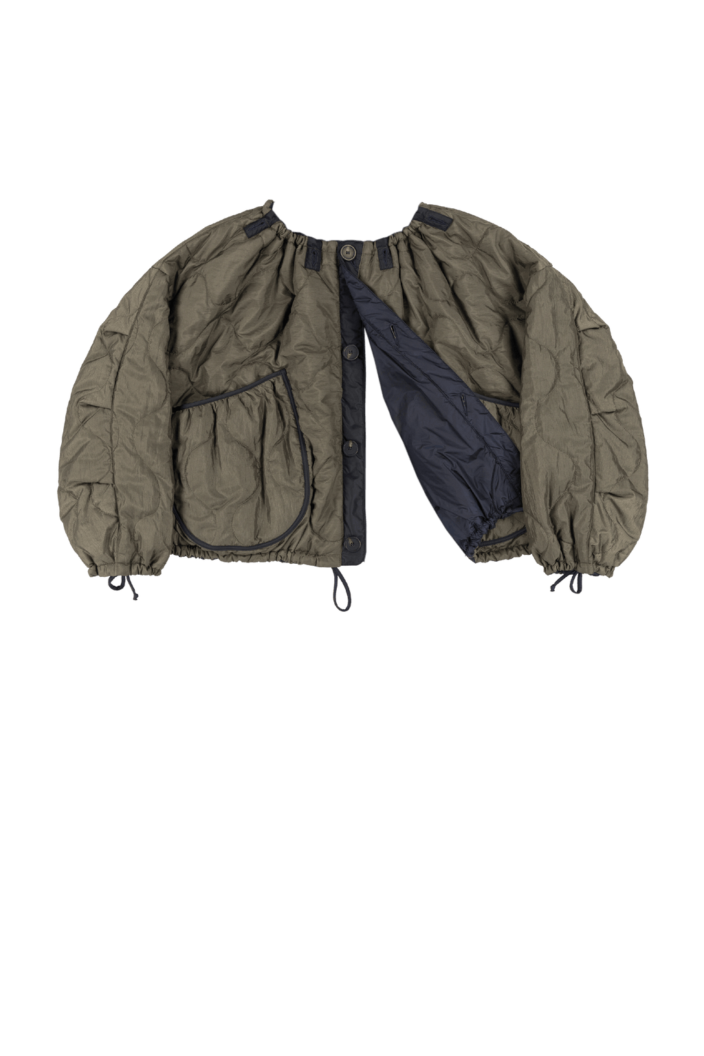 Parachute Quilted Bomber - Dark Olive / Midnight - Layer 6