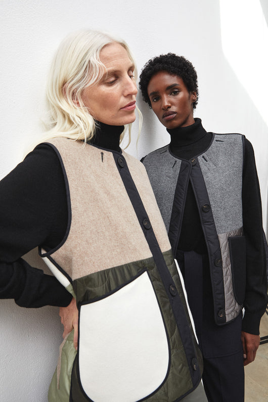 Patchwork Wool Cropped Liner