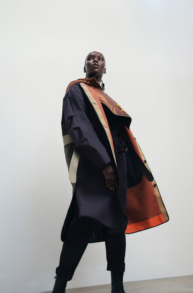 BONDED PATCHWORK RAINCOAT