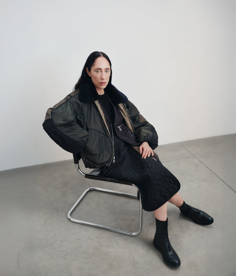 SILK NYLON QUILT FLIGHT BOMBER