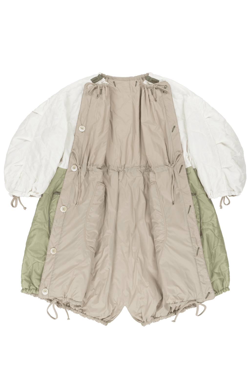 Parachute Quilted Parka - White / Stone - Layer 1