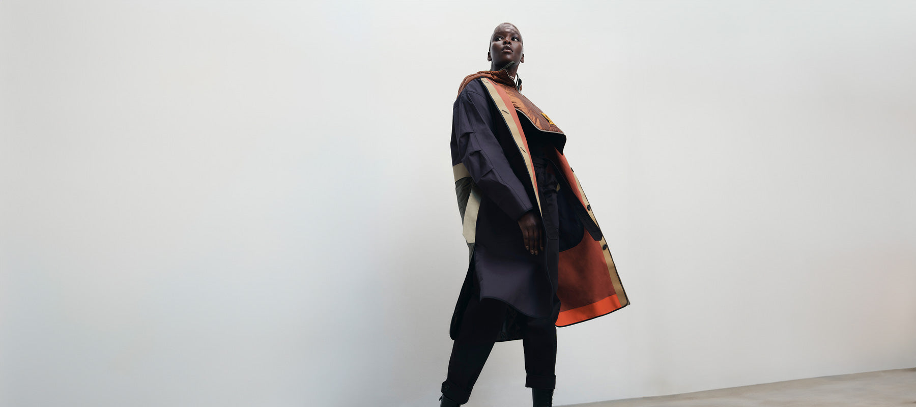 BONDED PATCHWORK RAINCOAT