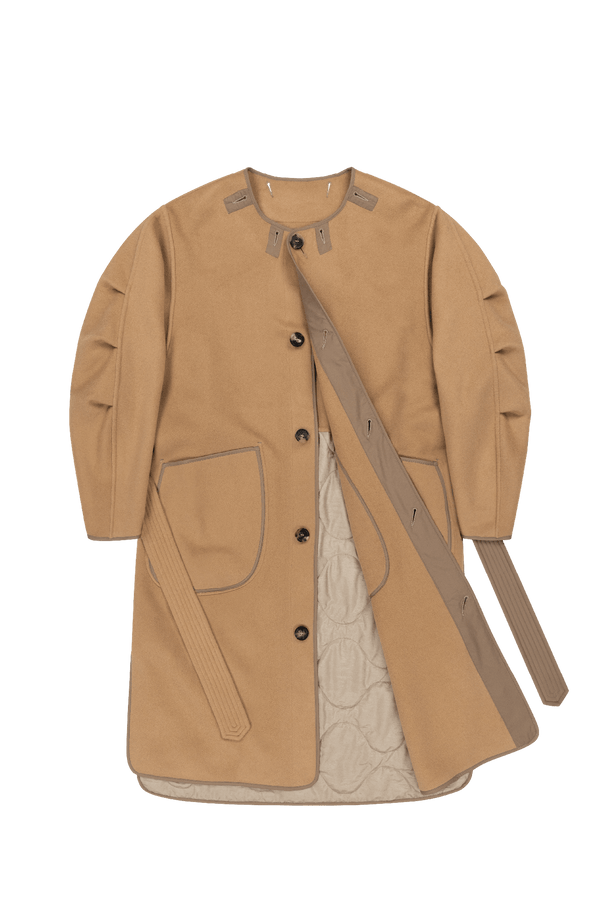 Cashmere Quilt Parka - Camel - Layer 1
