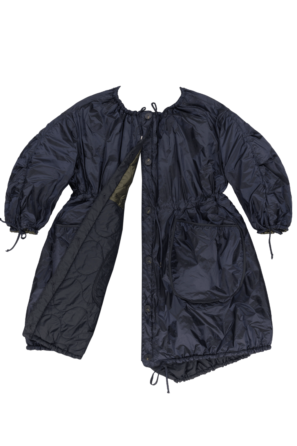 Parachute Quilted Parka - Dark Olive & Black / Midnight - Layer 6