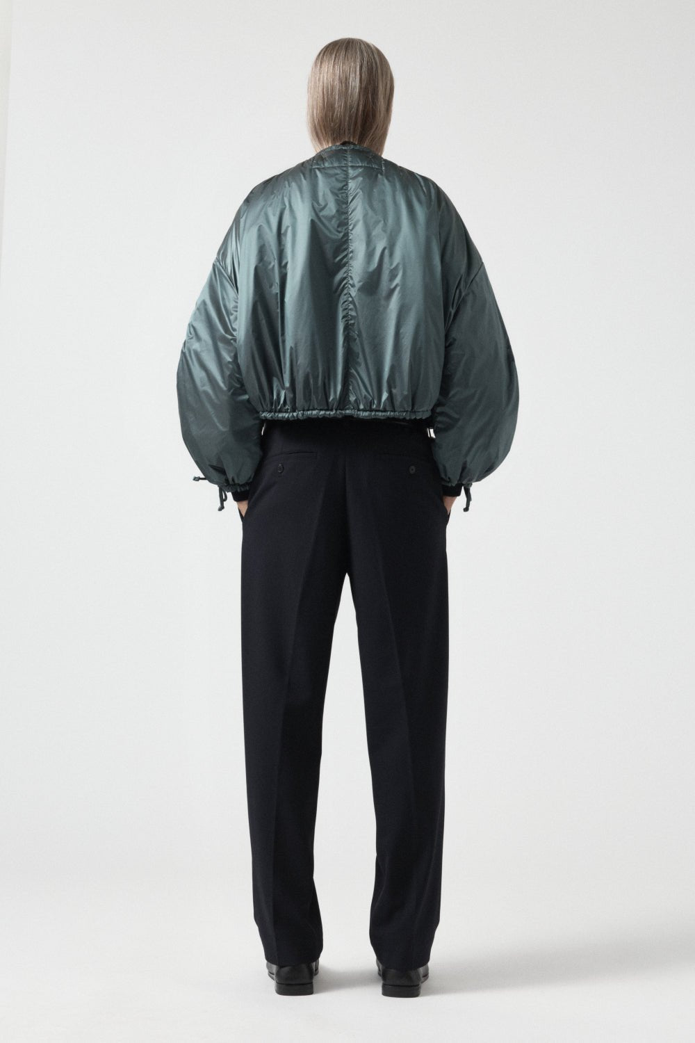 Parachute Quilted Bomber - Black / Mineral Green