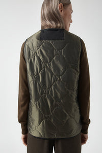 Signature Patchwork Wool Vest - Moss & Chocolate / Olive