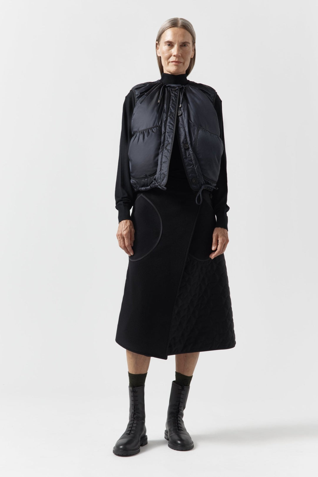 Parachute Quilted Vest - Dark Olive / Midnight