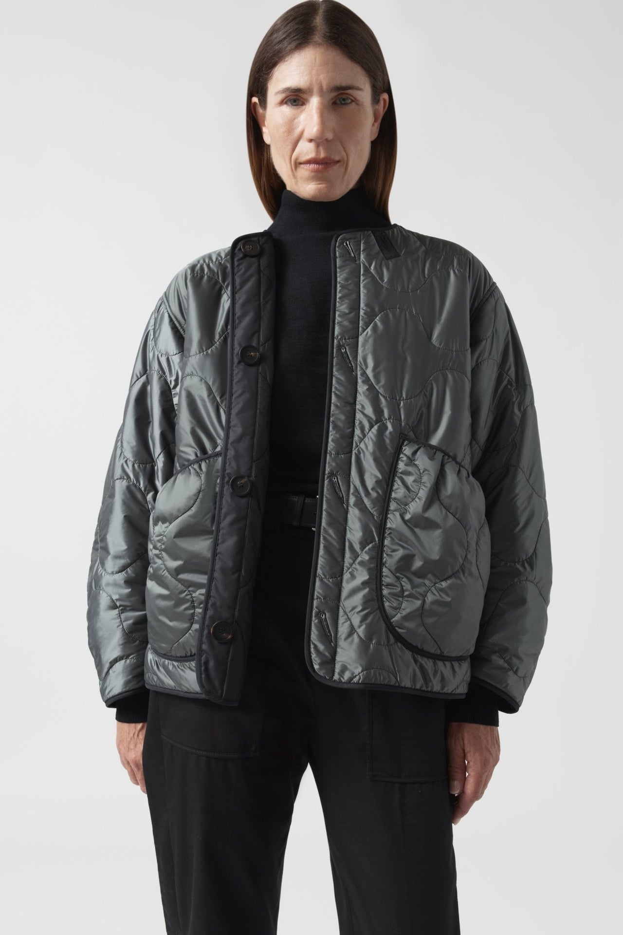 Signature Cropped Quilt - Black / Anthracite