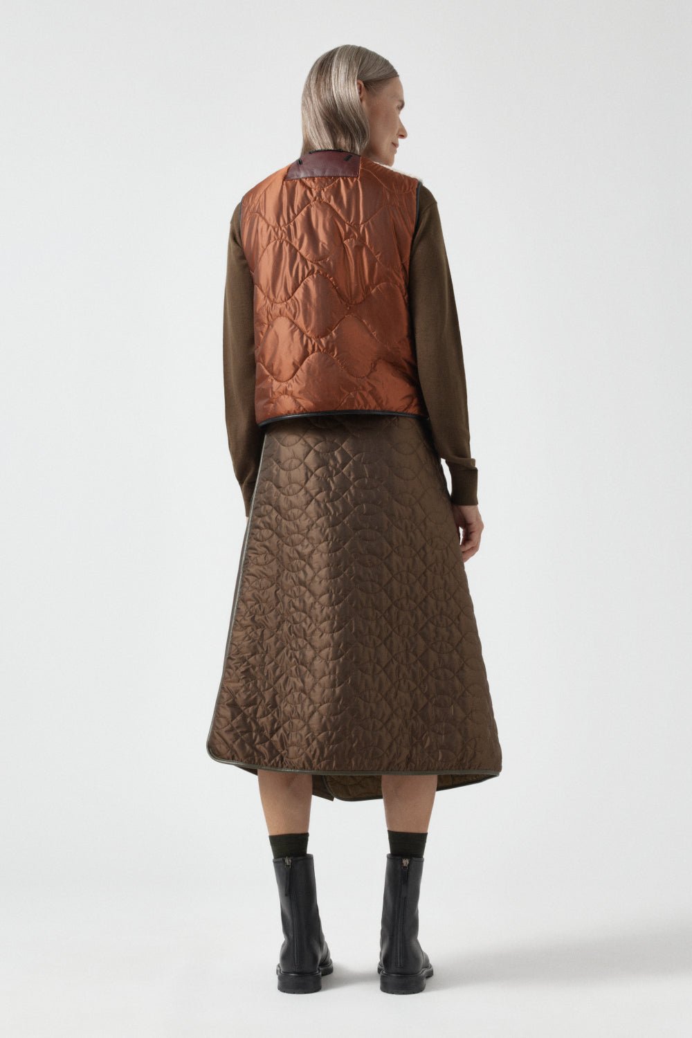 Aviator Shearling Vest - Oxblood / Pebble