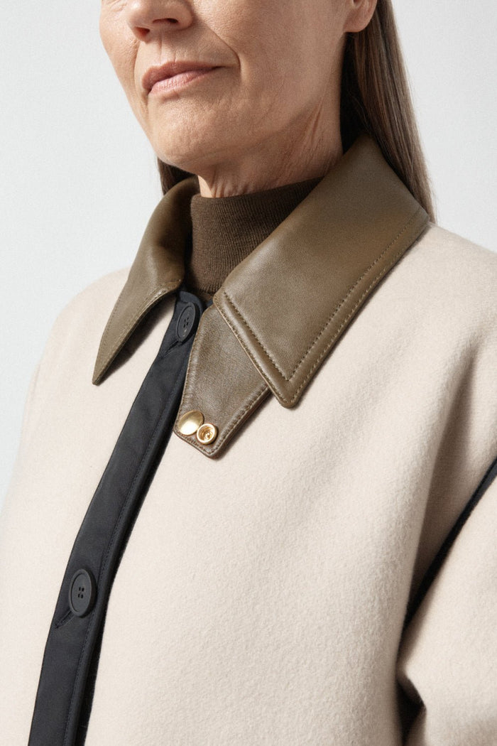 Leather Latch Collar - Moss