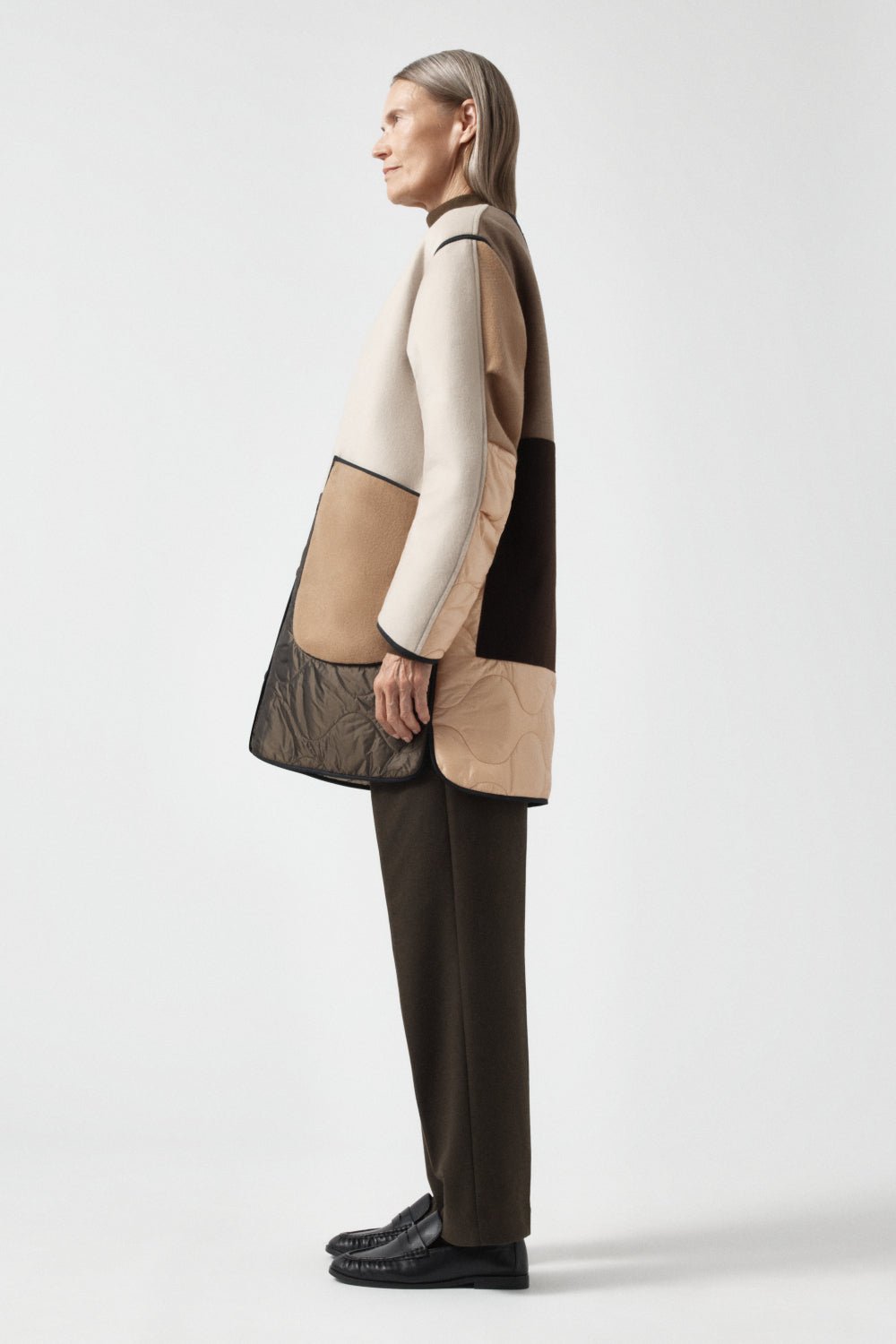 Signature Patchwork Wool Quilt - Stone & Peat / Stone