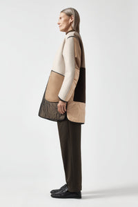 Signature Patchwork Wool Quilt - Stone & Peat / Stone