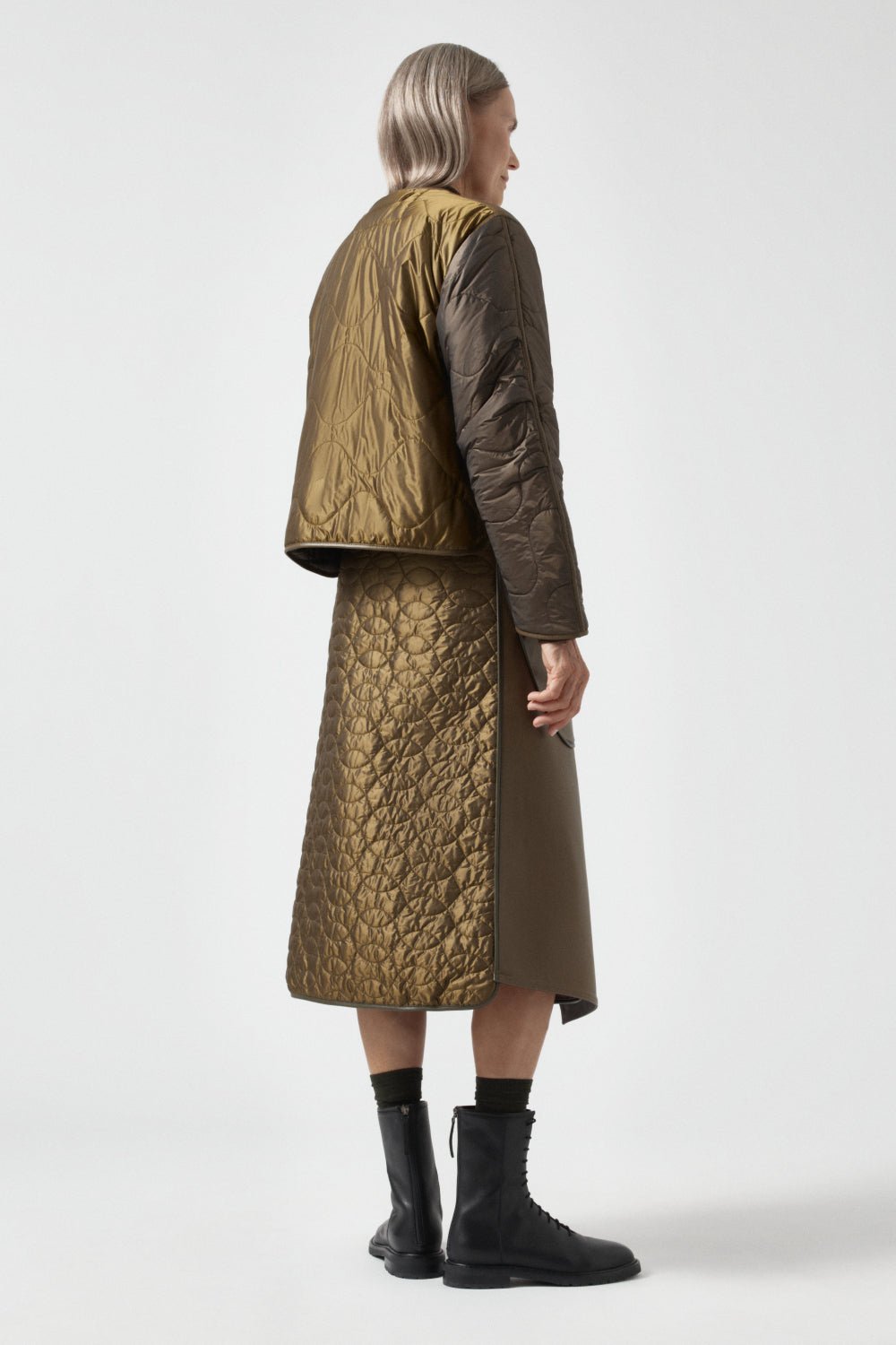 Aviator Shearling Jacket - Moss / Blush