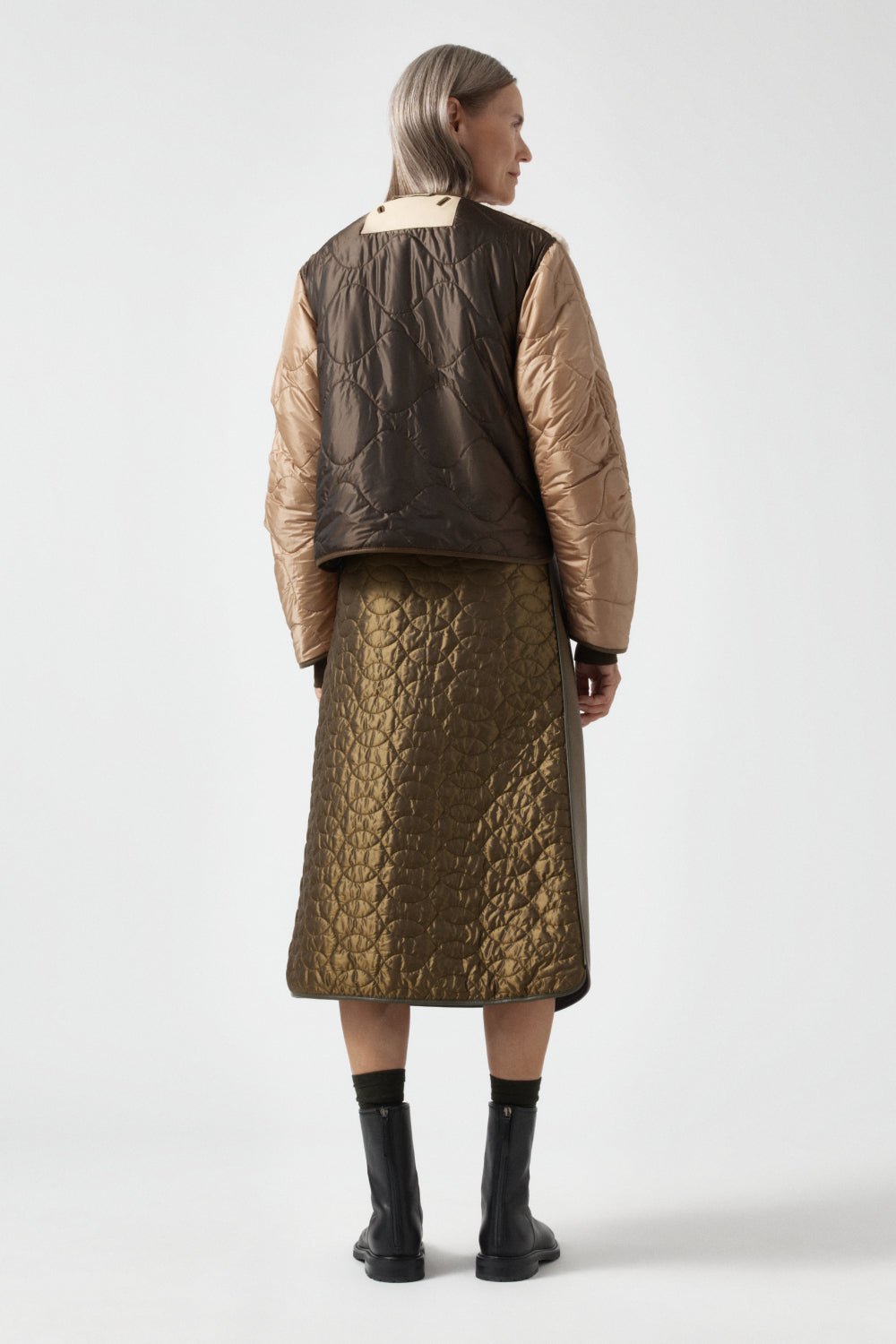 Aviator Shearling Jacket - Moss / Blush