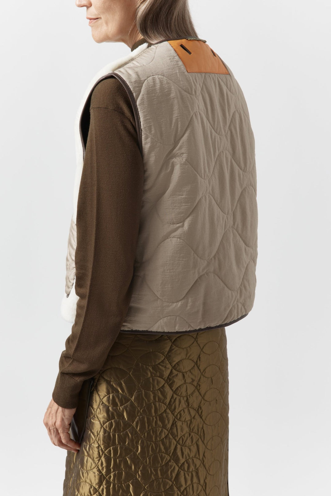 Aviator Shearling Vest - Chocolate / Natural