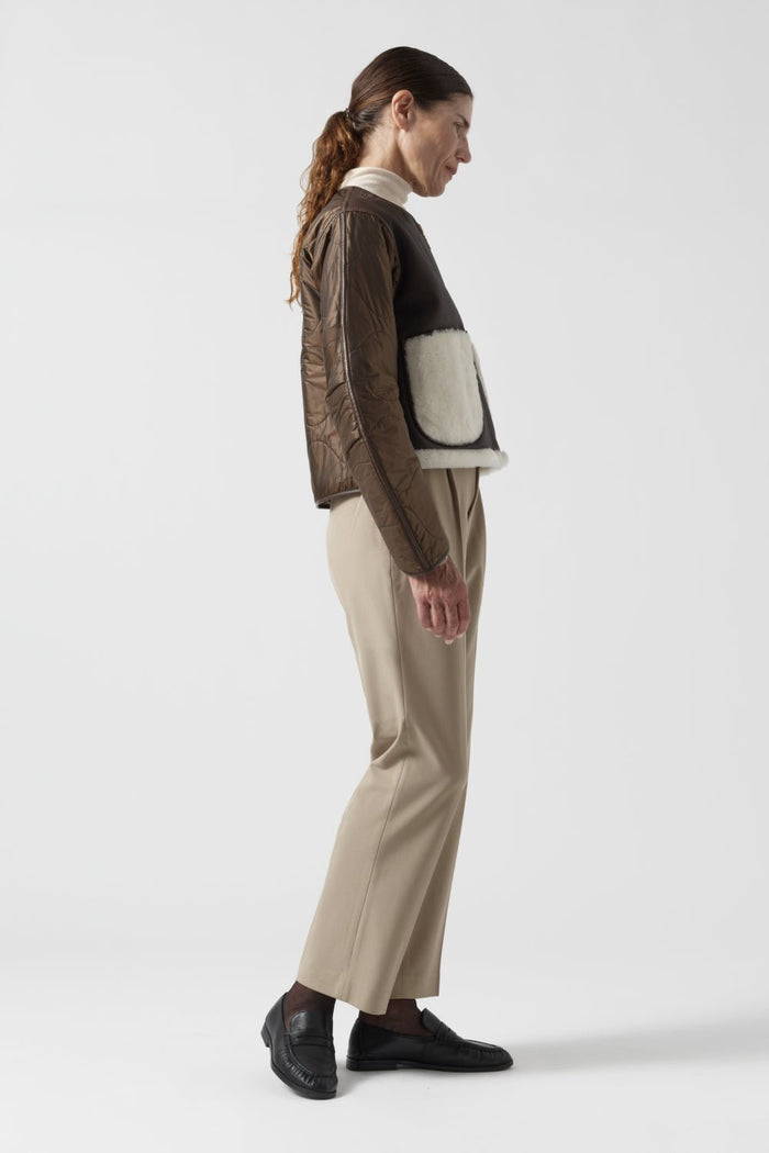 Aviator Shearling Jacket - Chocolate / Natural