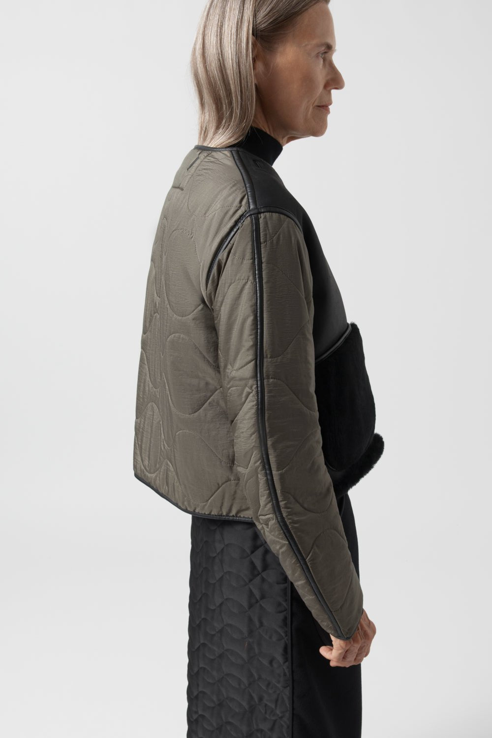 Aviator Shearling Jacket - Black / Black