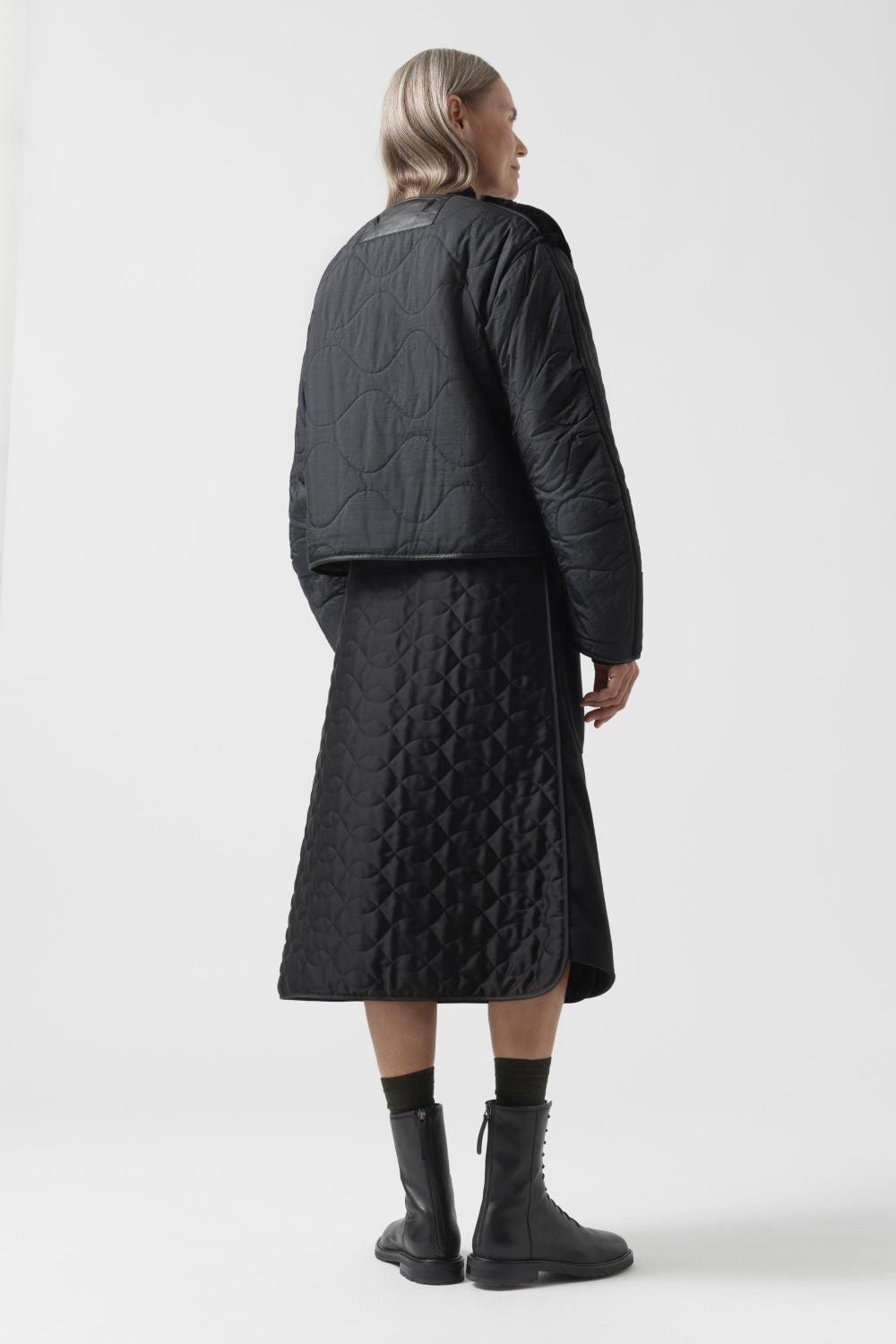 Aviator Shearling Jacket - Black / Black