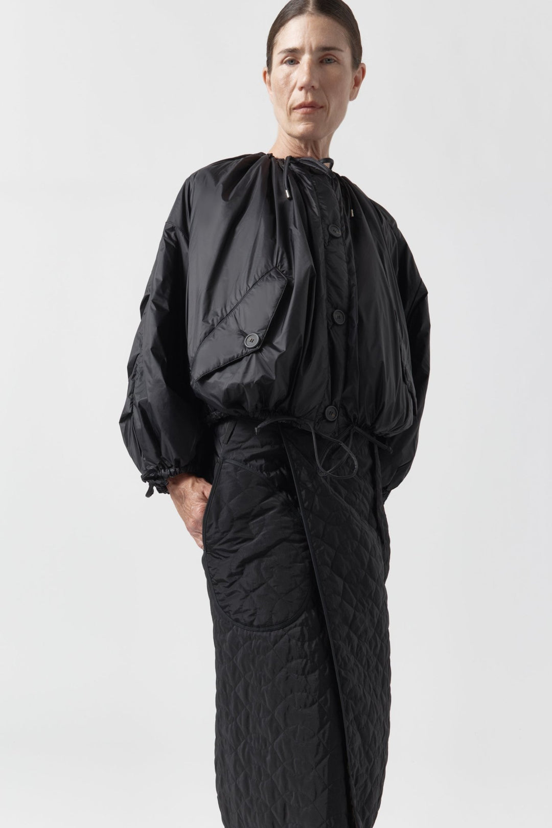 Parachute Quilted Bomber - Anthracite / Black
