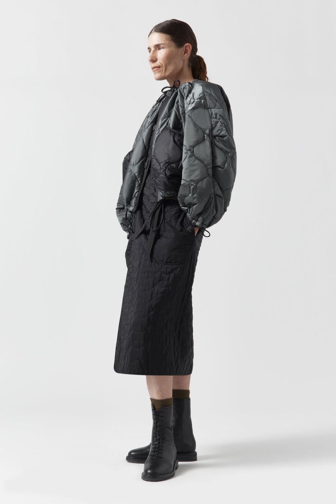 Parachute Quilted Bomber - Anthracite / Black