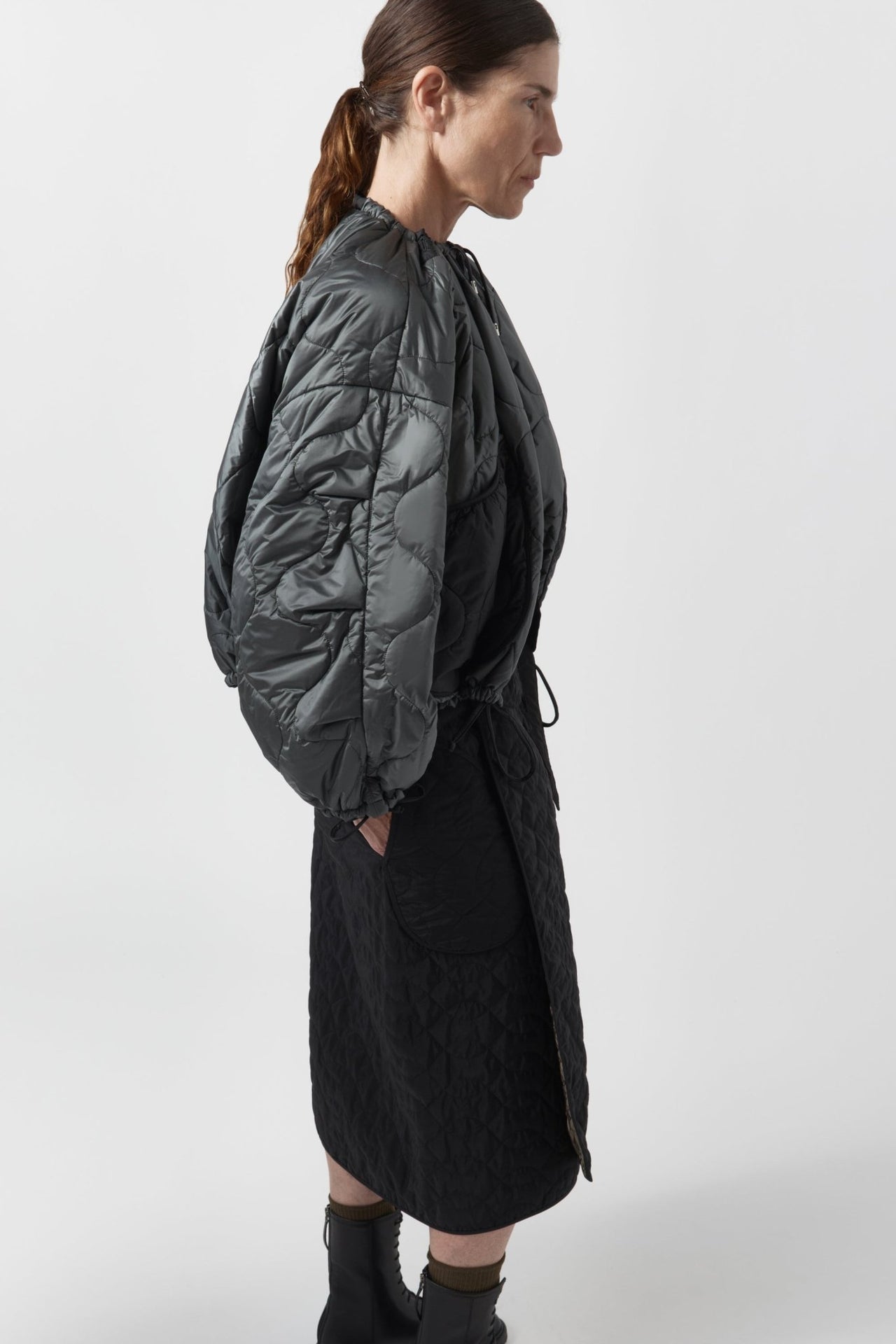 Parachute Quilted Bomber - Anthracite / Black