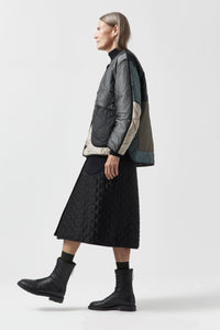 Signature Patchwork Cropped Quilt - Anthracite & Mineral Green / Dark Olive