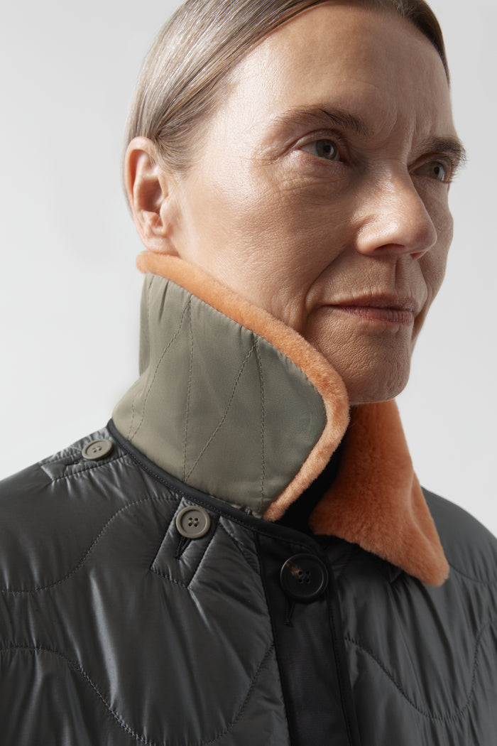 Shearling Collar - Bright Orange