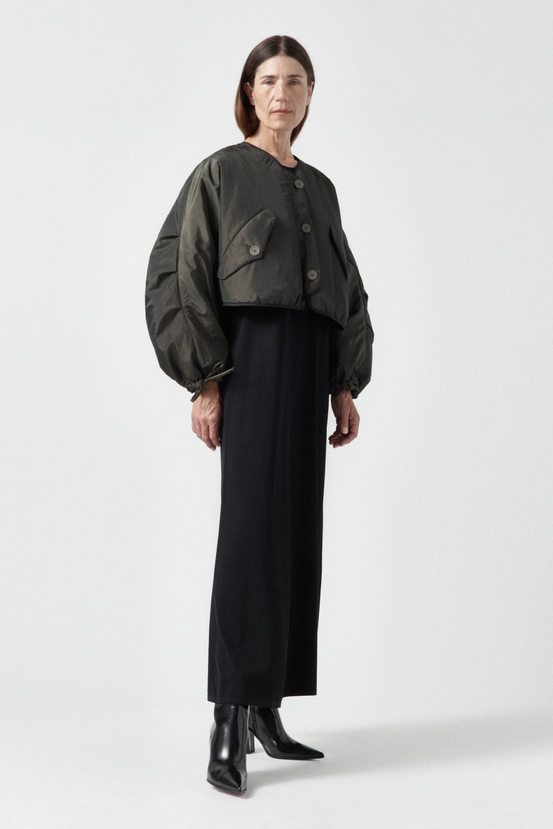 Parachute Silk Nylon Lattice Bomber - Olive / Black