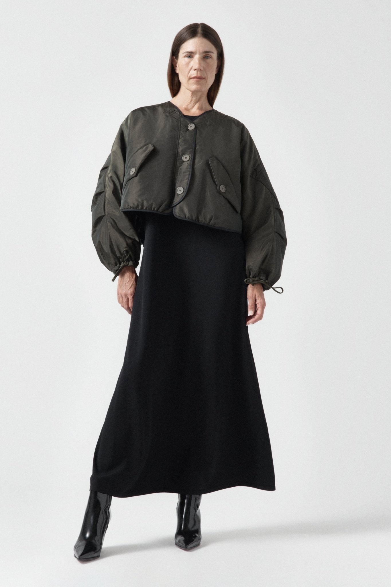 Parachute Silk Nylon Lattice Bomber - Olive / Black