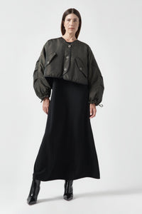 Parachute Silk Nylon Lattice Bomber - Olive / Black