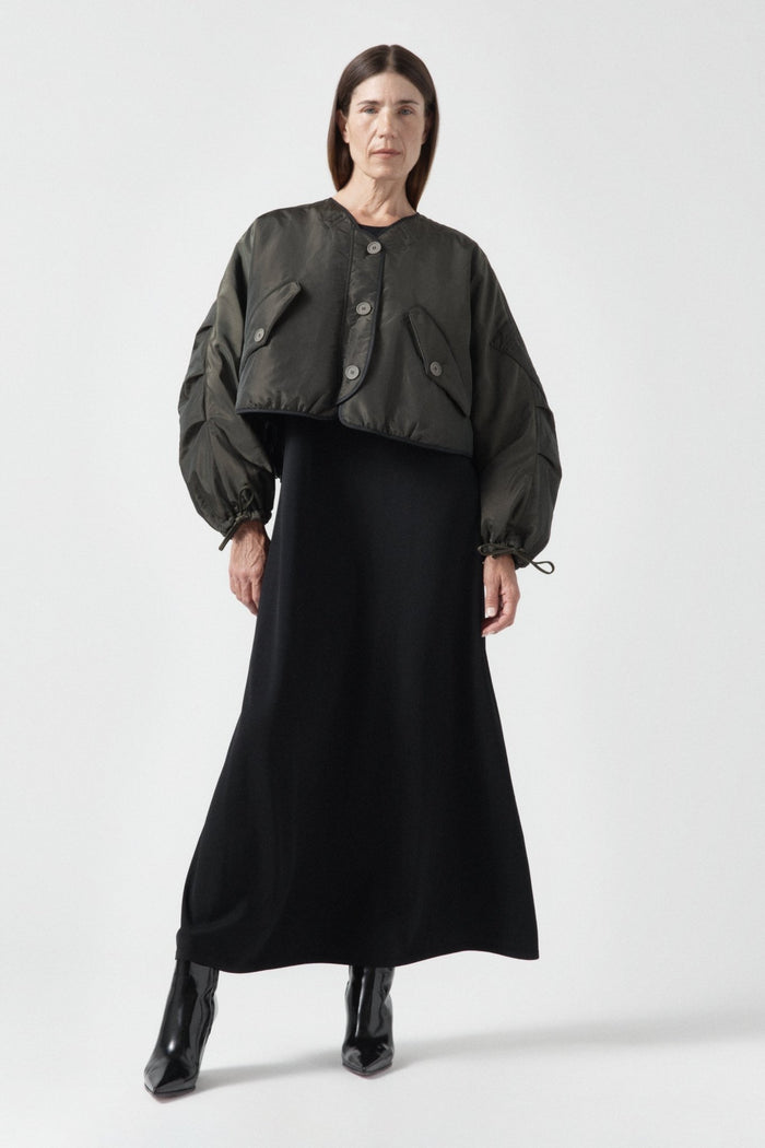 Parachute Silk Nylon Lattice Bomber - Olive / Black
