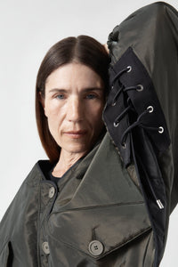 Parachute Silk Nylon Lattice Bomber - Olive / Black