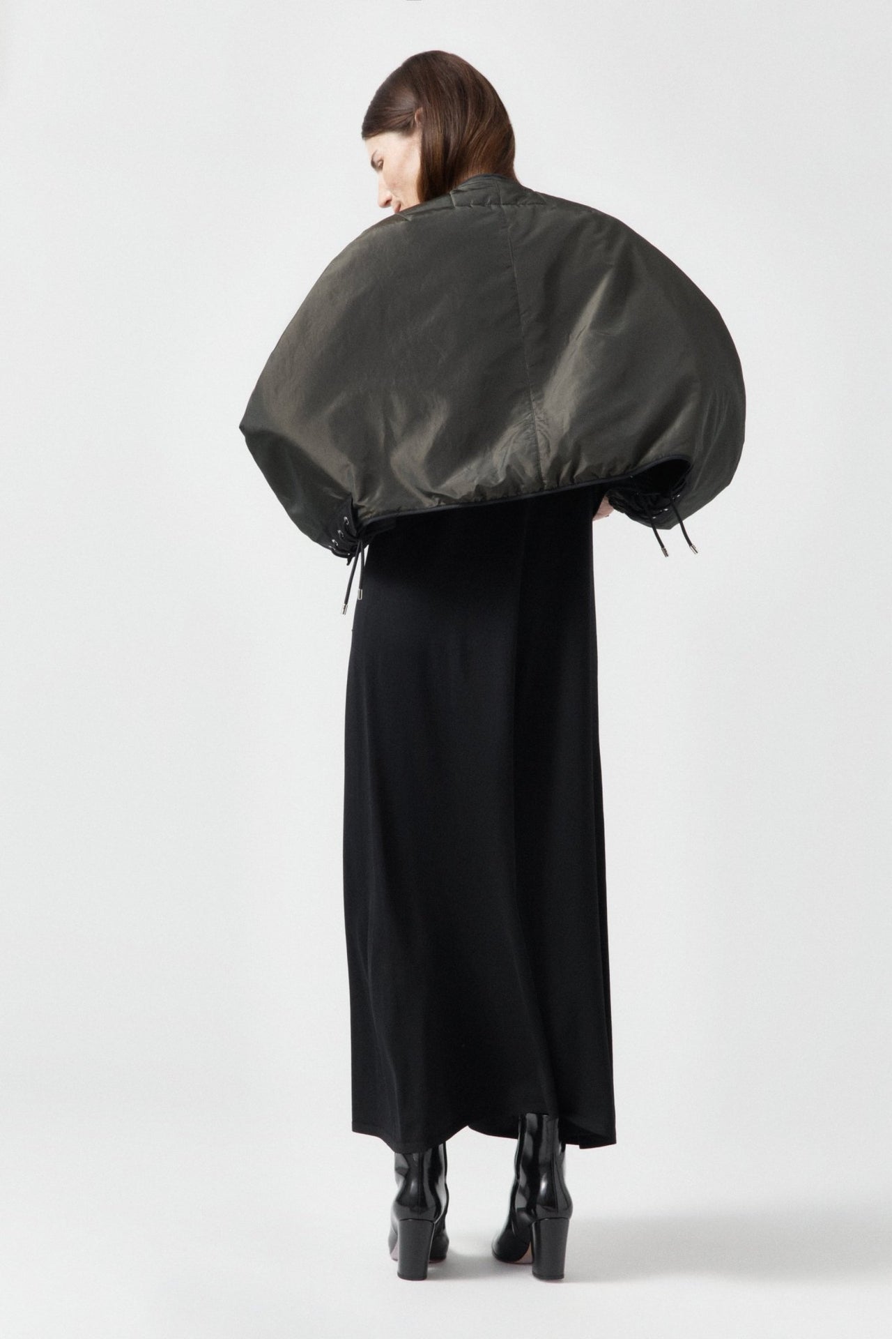 Parachute Silk Nylon Lattice Bomber - Olive / Black