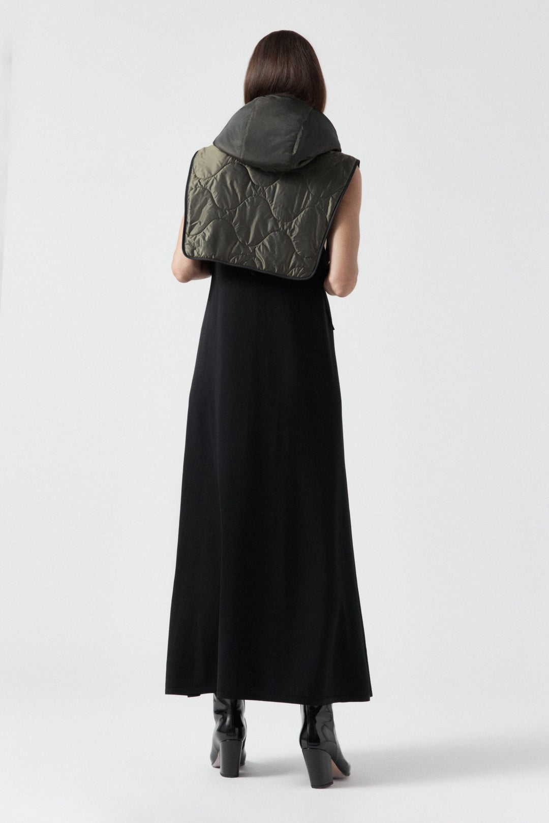 Silk Nylon Wrap Hood - Olive / Black