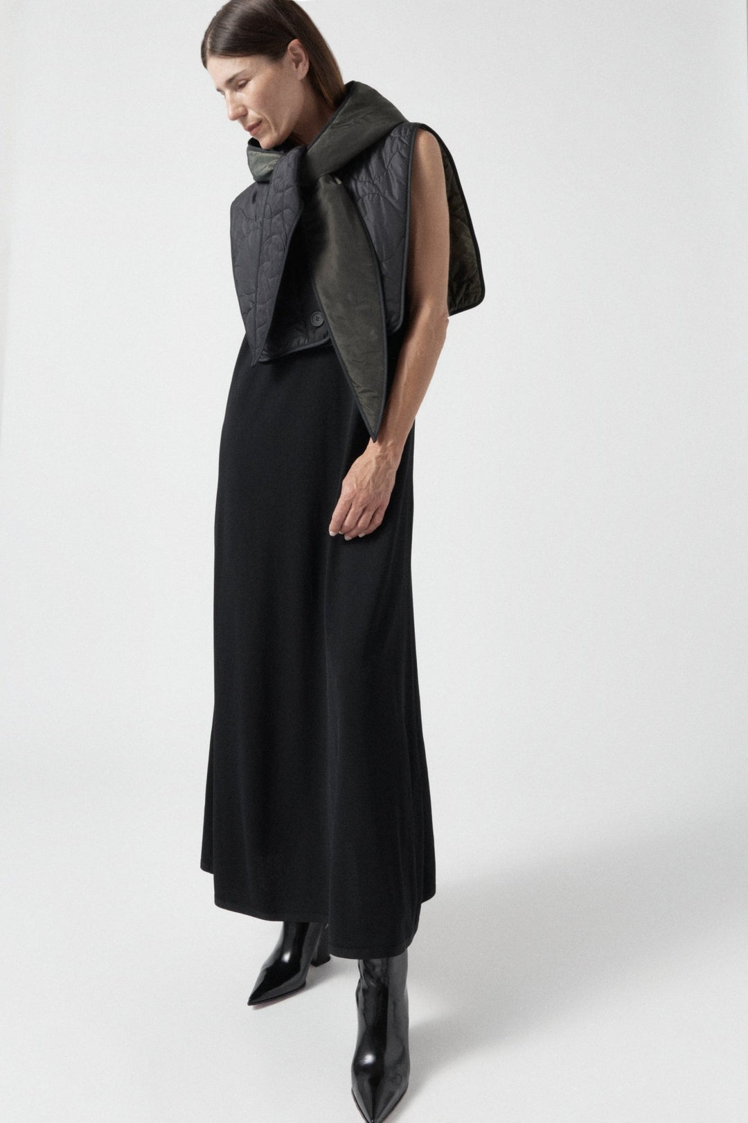 Silk Nylon Wrap Hood - Olive / Black