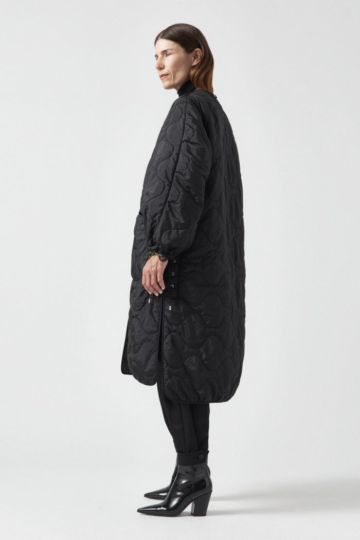 Parachute Silk Nylon Lattice Parka - Olive / Black