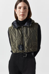 Quilted Zip Hood - Midnight / Dark Olive