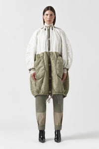 Parachute Quilted Parka - White / Stone
