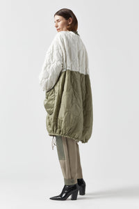 Parachute Quilted Parka - White / Stone