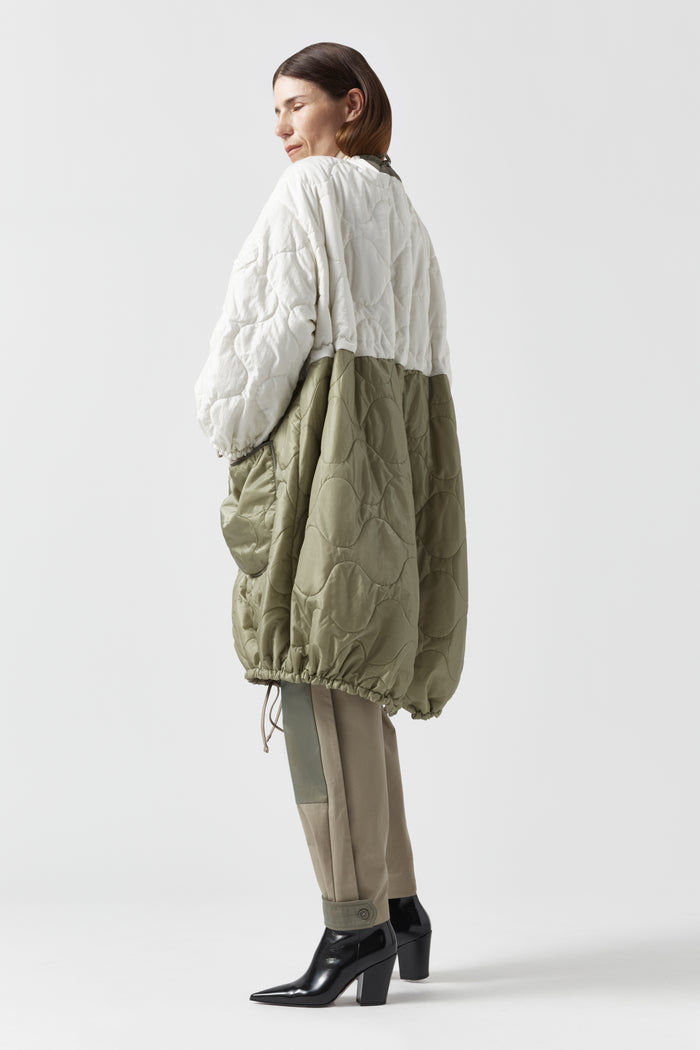 Parachute Quilted Parka - White / Stone