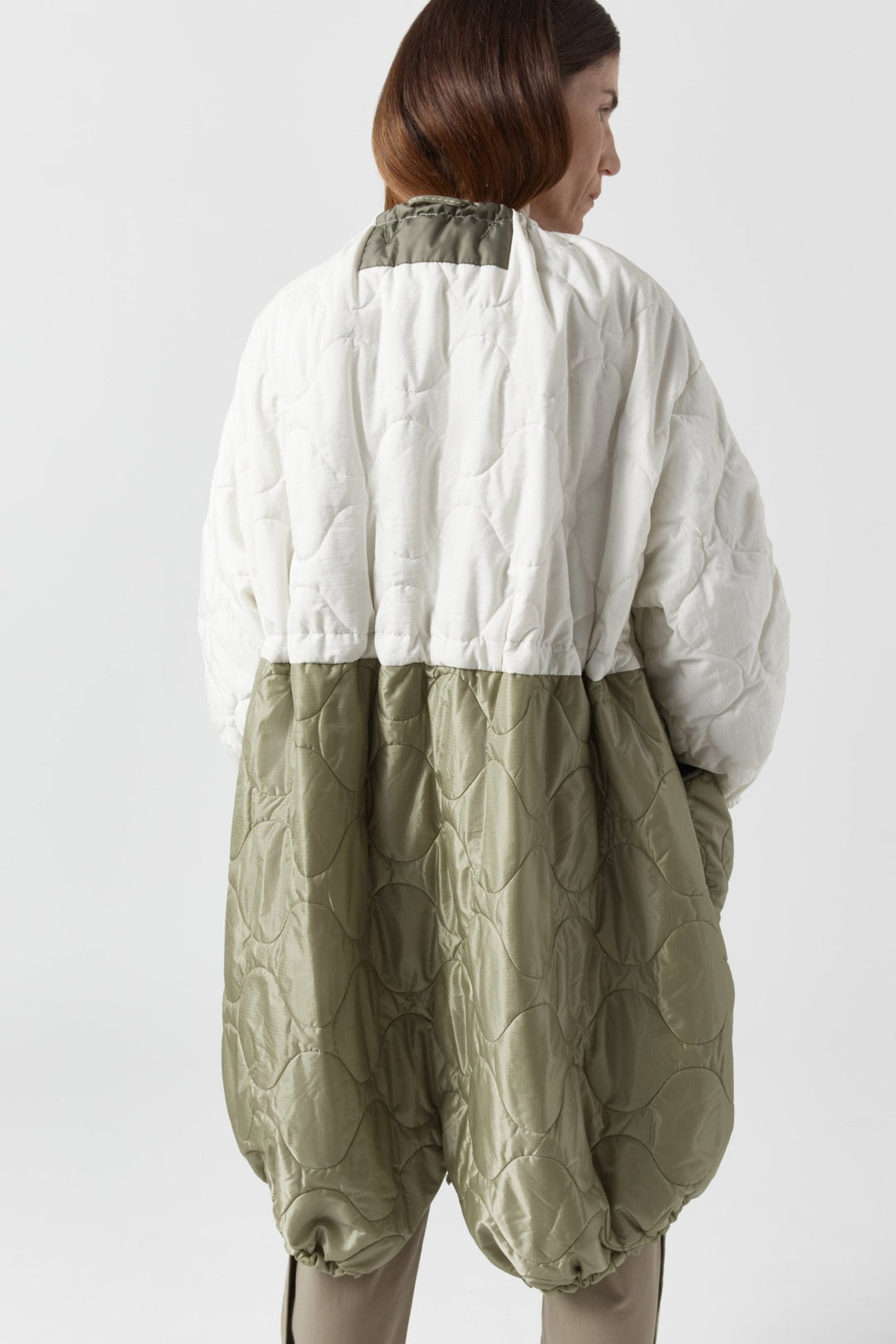 Parachute Quilted Parka - White / Stone