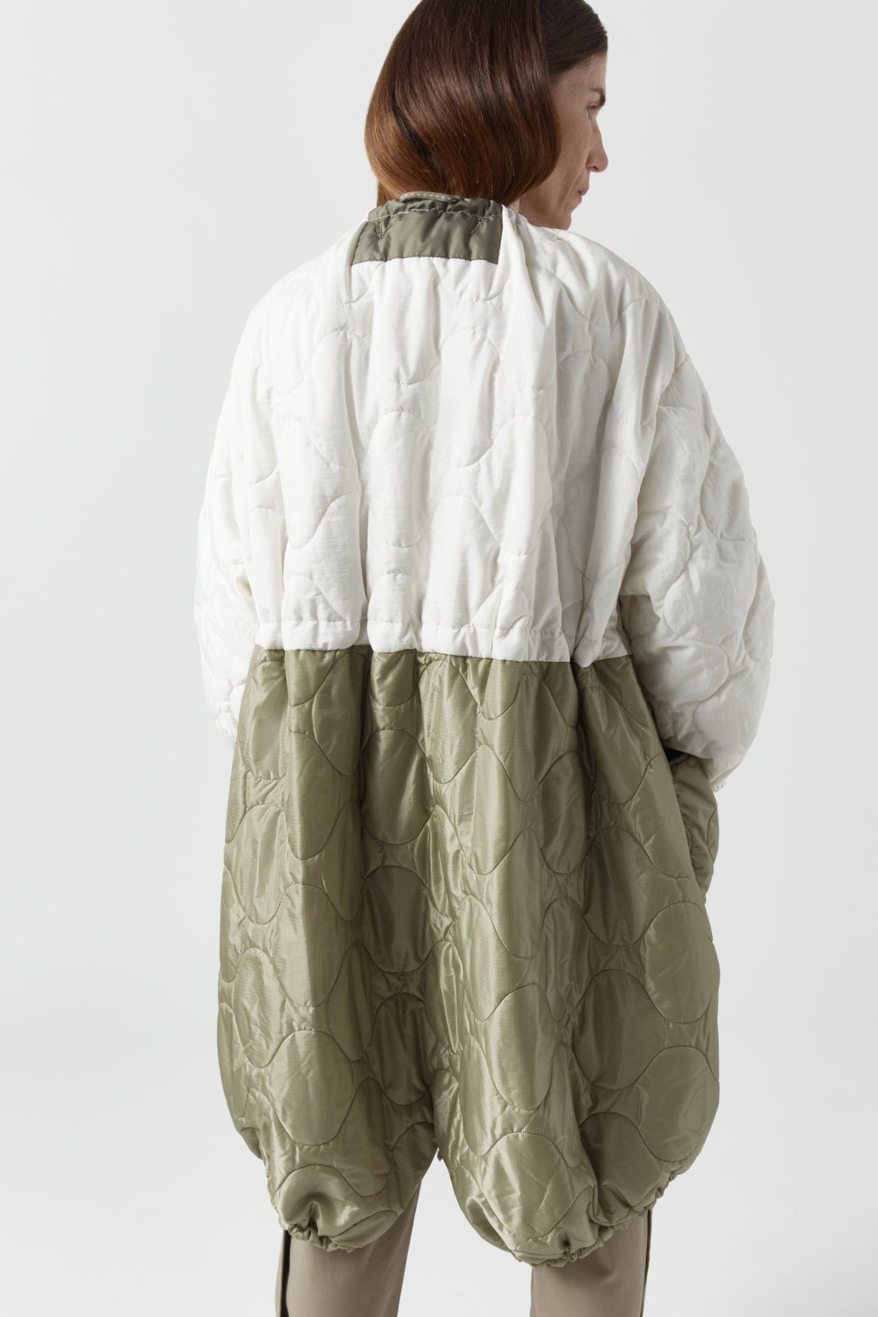 Parachute Quilted Parka - White / Stone