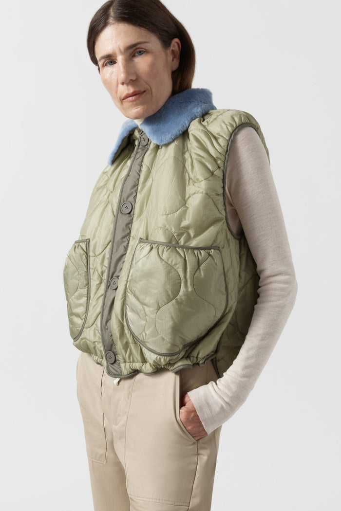 Shearling Collar - Brilliant Blue